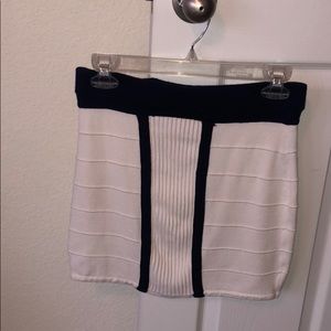 Navy blue and white knit skirt